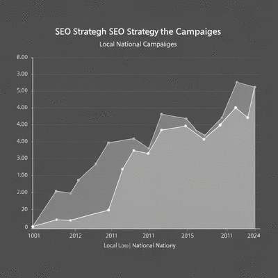 Growth chart demonstrating SEO strategy effectiveness for local and national campaigns